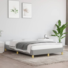 vidaXL Bettgestell ohne Matratze Hellgrau 120x190 cm Stoff