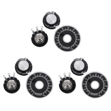3X Rotary Taper Carbon Potentiometer med Diameter med Knop, RV24YN 20S B502 5K Ohm