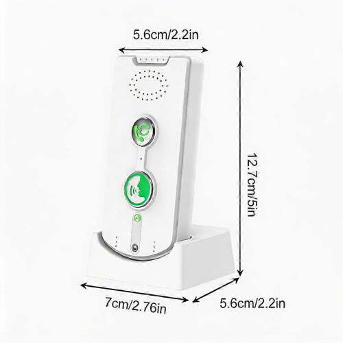 Wireless Intercoms for Elderly, Long Range Room to Room Two Way Communication System with Charging Base, 2 Pack, White 1