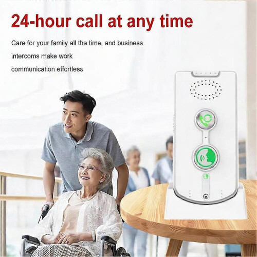 Wireless Intercoms for Elderly, Long Range Room to Room Two Way Communication System with Charging Base, 2 Pack, White 2