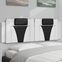 vidaXL Kopfteil-Kissen "Viana" Weiß und Schwarz 160 cm Kunstleder