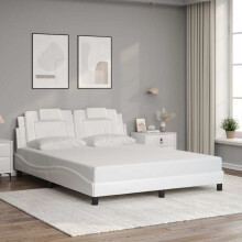vidaXL Bettgestell "Viana" ohne Matratze Weiß 160x200 cm Kunstleder