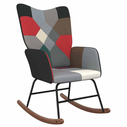 VidaXL vidaXL Schaukelsessel mit Hocker Patchwork Stoff