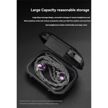 Caja de Almacenamiento para Auriculares de Gran Capacidad, A Prueba de Polvo, Impermeable, A Prueba de Golpes, Negro Transparente