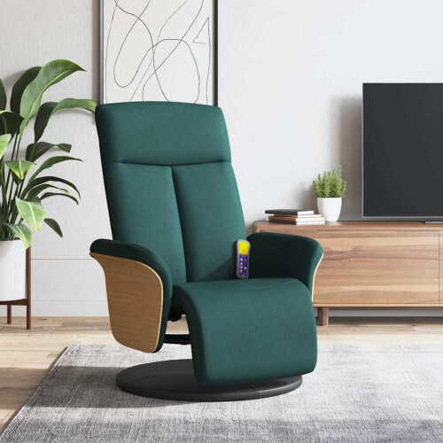 VidaXL vidaXL Massagesessel mit Fußteil Dunkelgrün Stoff