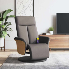 vidaXL Massagesessel mit Fußteil Taupe Stoff