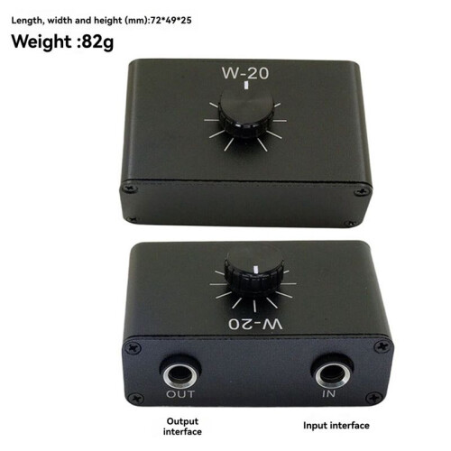 W-20 Instrument Dynamic Microphone Volume Adjustment and Attenuation Controller with 1/4inch TRS 6.35mm Interface 2