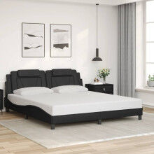 vidaXL Bettgestell "Viana" ohne Matratze Schwarz 180x200 cm Kunstleder