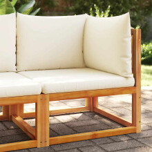 vidaXL Gartensofa-Ecke mit Kissen Holz Akazie & Seil