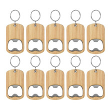 10 Stuks Houten Flesopener Sleutelhanger Flesopeners Set Kit Blanks Graveren Sleutelhangers Sleutelhanger voor Thuis Keukenfeest
