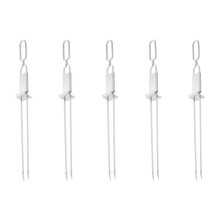 Stainless Steel Double Needle Barbecue Skewers with Self Push Plate Barbecue Forks Outdoor BBQ Accessories Tools 5pcs