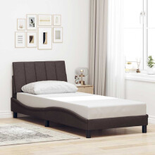 vidaXL Bettgestell ohne Matratze "Hanko" Dunkelbraun 90x200 cm Stoff