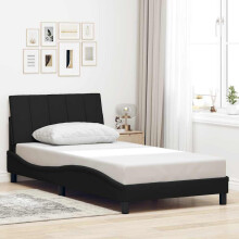 vidaXL Bettgestell ohne Matratze "Hanko" Schwarz 100x200 cm Stoff