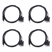 4X DB9 9 Pin VGA Female Cable ,DB 9 Female to TRS 3.5mm (1/8in) TRS Stereo Male Serial Data Cable-6 Feet