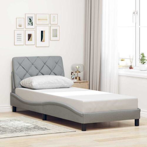 VidaXL vidaXL Bettgestell ohne Matratze Hellgrau 90x200 cm Stoff