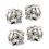 2 Pair Fashion Ear Stud Earring White+Silver Color 1