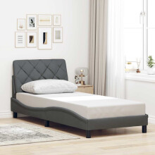 vidaXL Bettgestell ohne Matratze Dunkelgrau 90x190 cm Stoff