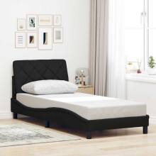 vidaXL Bettgestell ohne Matratze Schwarz 80x200 cm Stoff