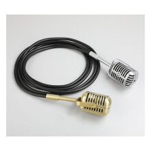 Nostalgic Prop Microphone Vintage Style Prop Microphone for Photo Studio Video Interview and Live Broadcast Gold