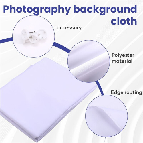 1.5x2M Photography Background Backdrop Cloth for Photo Studio Video Props Solid Color Wall Decor White