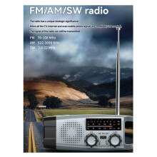 Multi-Function Solar Emergency Radio with AM/FM/WB Bands Large Flashlight Hand-Crank Generator Portable Phone Charger