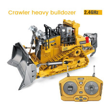 1:24 2.4GHz 9 Channels Remote Control Tractor Toy Bulldozer RC Aluminum Alloy Engineering Tractor Toys for Kids Style B