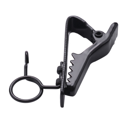 10 Pcs Ring  7.5 mm Microphone Clip Holder Tie Clip Collar Clip Practical (Black)