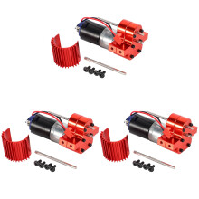 3X 370 Motore Spazzolato + Scatola Ingranaggi del Dissipatore di Calore Nel Lega con Ingranaggi Nel Acciaio per WPL Henglong C14 C24 B14 B24 B16 B36