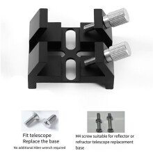 2X Telescope Finderscope Mount Dovetail Slot Plate Finderscope Bracket Astronomical Telescope Accessories,Black