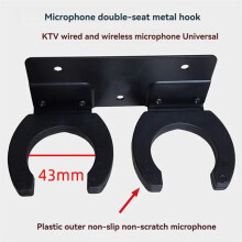 Microphone Holder,Wireless Microphone Holder for Mic Stand Wall Mounted Microphone Hanger Clip Double Hook Stands Holder
