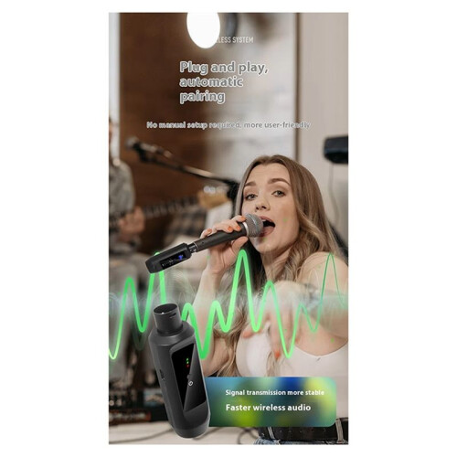 New 48V Microphone Transmitter Receiver Wired Instrument Condenser Dynamic Microphone to Wireless Universal Converter 1