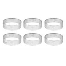 6PZ Circolare Poroso Crostata Fondo Torre Torta Torta Stampo Strumenti di Cottura Resistente al Calore Perforato Torta Mousse , 10 Cm