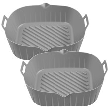 Pentola Silicone per Friggitrice Ad Aria con Manico,Fodere per Friggitrice Ad Aria Riutilizzabili 8,6 Pollici Cestello per Friggitrice Ad Aria