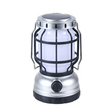 Lanterna Solare Lanterna da Campeggio Lanterna da Campeggio con Power Bank di Emergenza Luce Tremolante a Sospensione a LED (Argento)