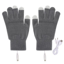 1 Paio di Guanti da Equitazione Riscaldati Pratici per L'Inverno Ricarica USB Guanti per Mani Calde Guanti da Esterno Antivento, Grigio
