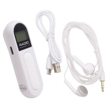 Radio FM de Bolsillo 300MAh Radio PortáTil Recargable 76-108MHZ con Pantalla LCD Retroiluminada Auriculares con Cable de 3,5 Mm