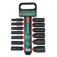 Sæt med 13 lange slagtoppe 1/2" 10-32 mm 6-kantet CrMo Rockforce
