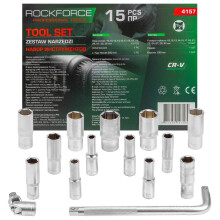 Sæt med dybe toppe, lange, dybe, 6-kantede, 10-32 mm, 15 stk., knop
