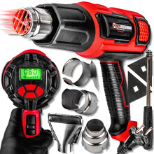Elektrisk varmepistol til træmaling 4 dyser 2 hastigheder 2000W LCD Forcekraft