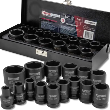 FORCEKRAFT Slagtopnøglesæt 1/2" 15 dele 6-kantet (10-32 mm)