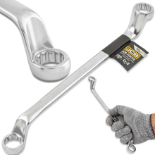 JCB GYŰRŰKULCS KÉTOLDALAS 75 FOKOS BOKÁS 17x19 mm Cr-V 12 PONTÚ
