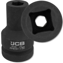 JCB IMPACT dugókulcs, mély, 1" 17 mm, 6-pontos króm-molánd dugókulcs