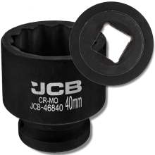 JCB Slagtopnøgle 3/4" 40 mm 12-kantet Cr-Mo topnøgle