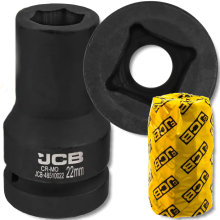 JCB mély ütődugókulcs 1" 22 mm 6-pontos króm-molícium dugókulcs