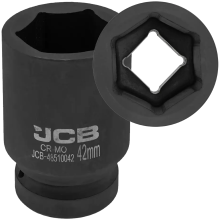 JCB IMPACT dugókulcs, mély, 1" 42 mm, 6-pontos króm-molánd imbuszkulcs