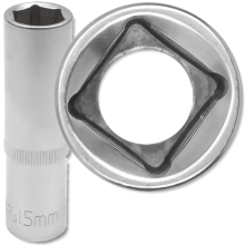 JCB mély dugókulcs 1/2" 15 mm 6-pontos Cr-V dugókulcs