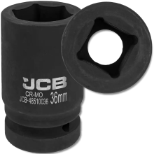 JCB mély ütődugókulcs 1" 36 mm 6-pontú króm-molícium dugókulcs