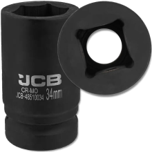 JCB mély ütődugókulcs 1" 34 mm 6-pontos króm-molícium dugókulcs