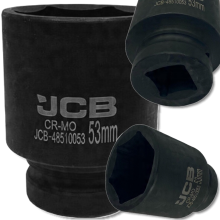JCB mély ütődugókulcs 1" 53 mm 6-pontú króm-molícium dugókulcs