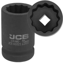 JCB Slagtopnøgle 3/4" 23 mm 12-kantet Cr-Mo topnøgle